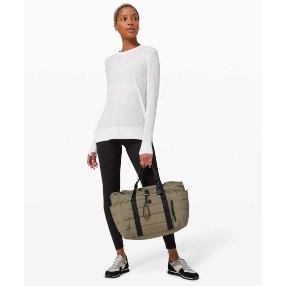 Lululemon Sincerely Yours Sweater Womens White Knit Open Back Workout Yoga - Picture 3 of 10